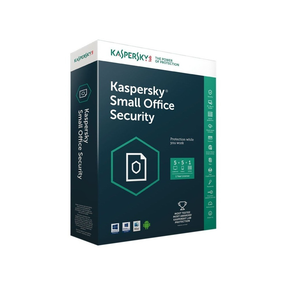 ANTIVIRUS KASPERSKY SMALL OFFICE SECURITY 5 POSTES + 1 SERVEUR