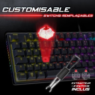 CLAVIER GAMER FILAIRE SPIRIT OF GAMER XPERT-K250 RGB SWITCH ROUGE
