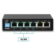 Switch D-link POE  6 Ports - 4x Ports 10/100 Mbps 250 m